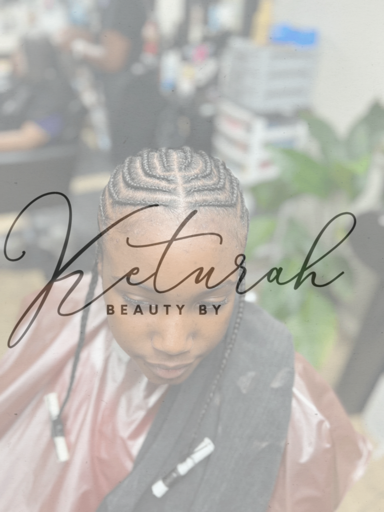 Precision stitch braid pattern with clean parting